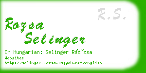 rozsa selinger business card